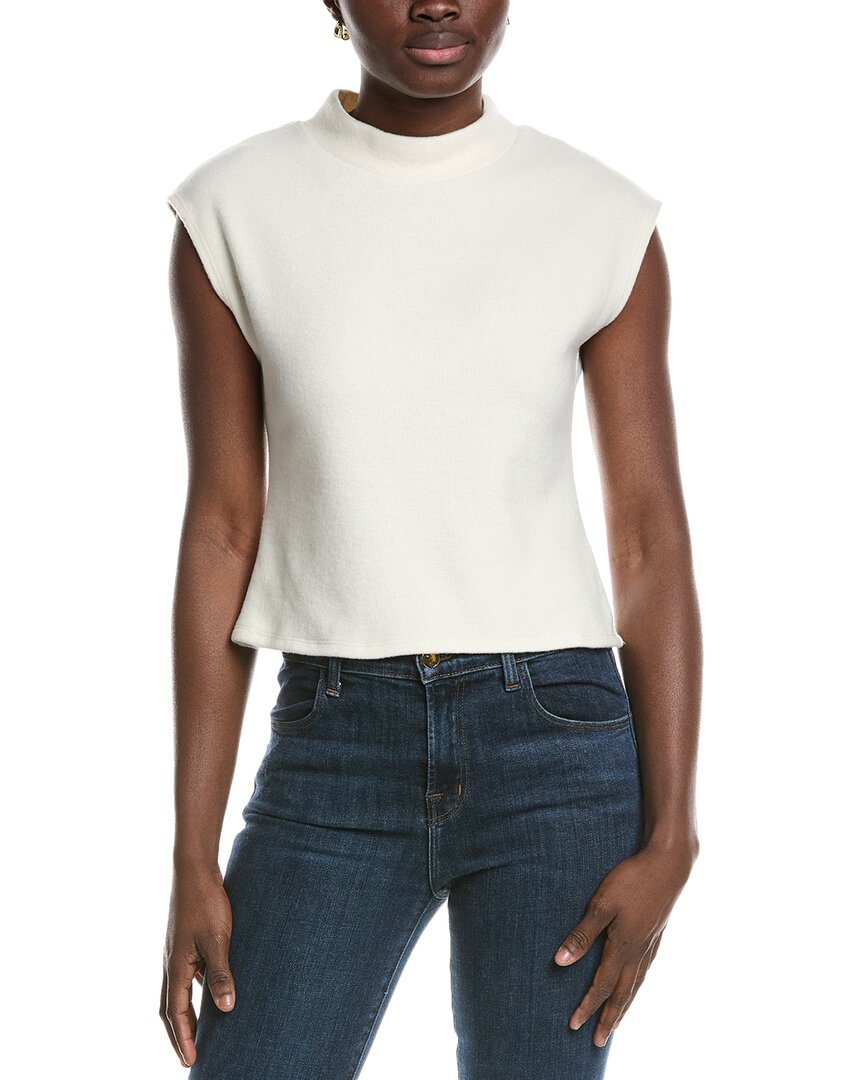 Truth Brushed Mock Neck Sweater Shell In White