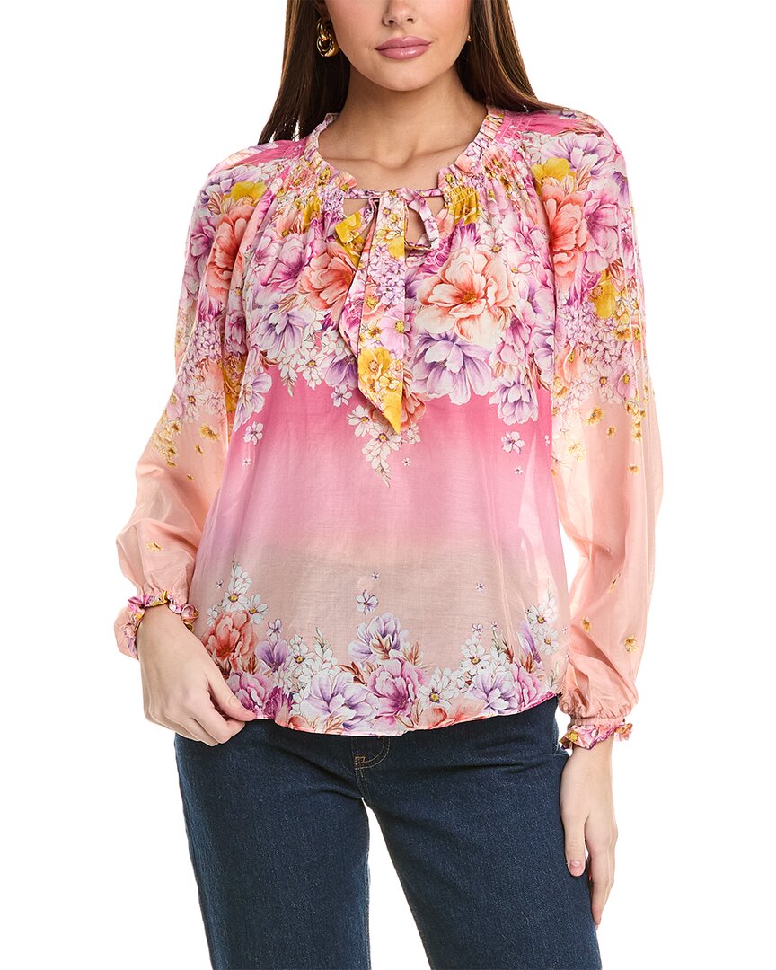 Hale Bob Floral-print Ruffle-detail Blouse