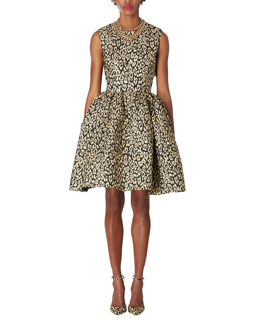 Carolina Herrera Full Skirt Mini Dress In Animal Print