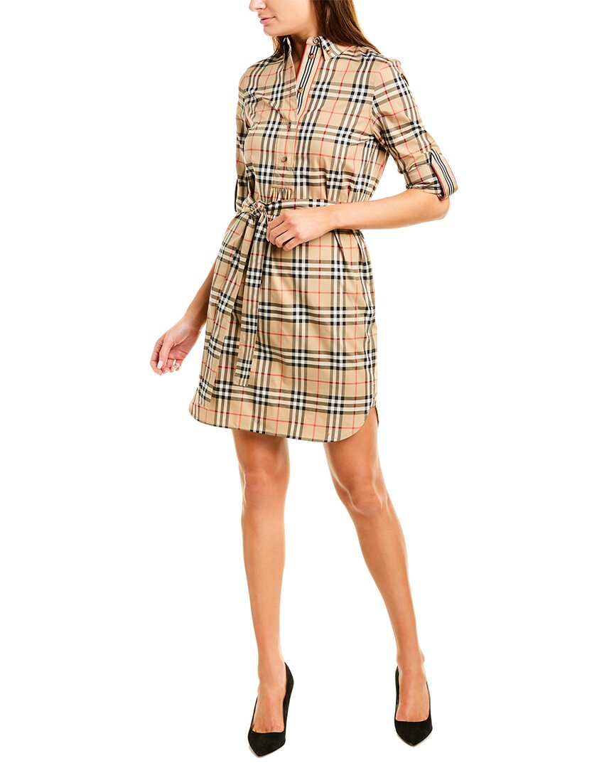 Burberry Beige Check Pattern Dress