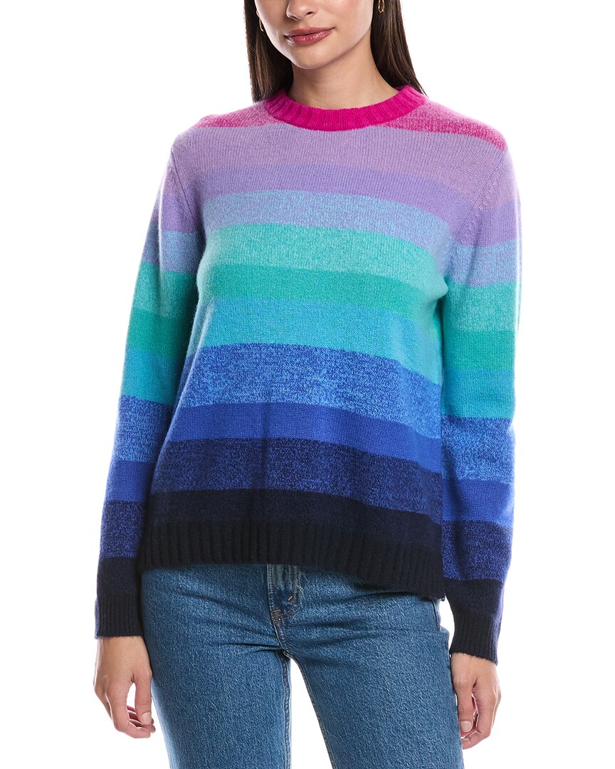 Alashan Cashmere Loulou Striped Marled Crewneck Sweater In Multi In Multi