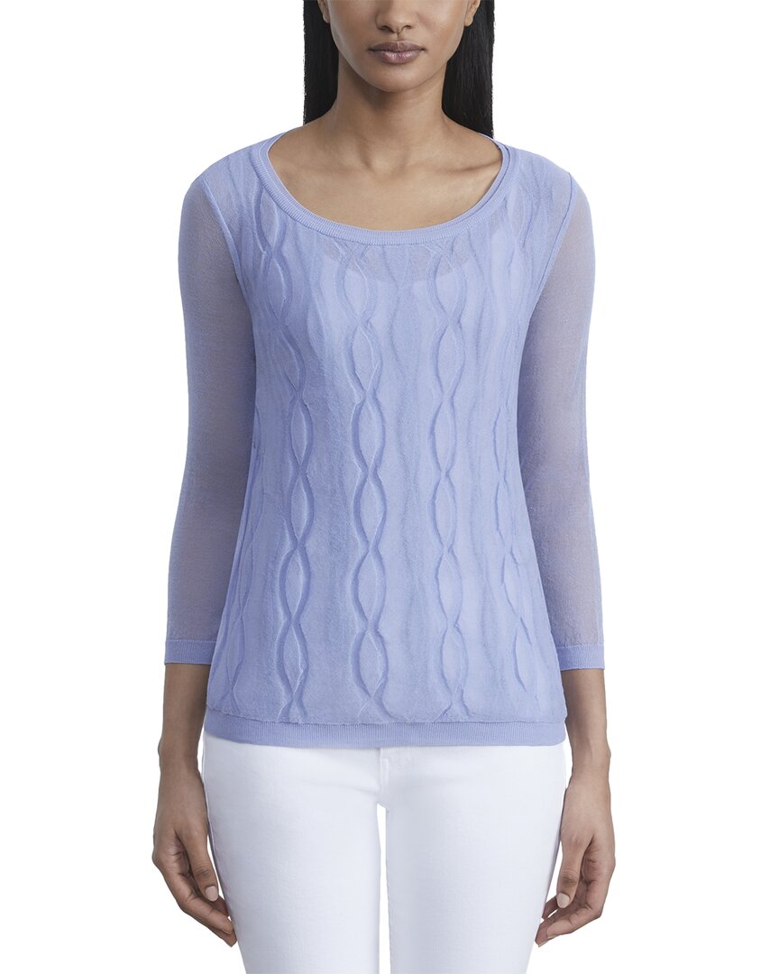 Shop Lafayette 148 New York Double Layer Cable Intarsia Sweater