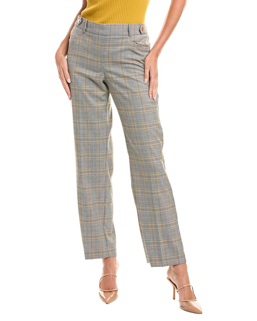 Jones New York Button Tab Plaid Slim Fit Pants In Multi
