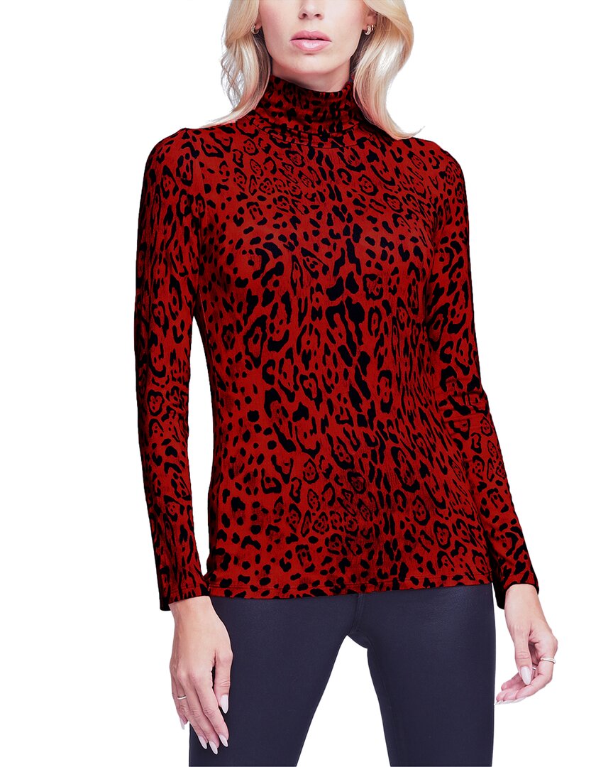 L Agence L'agence Lani Turtleneck Neck Red Chee Blouse