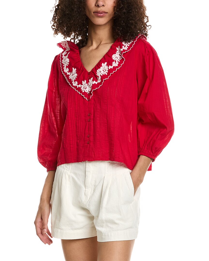 Shop The Great The Hankie Top In Red