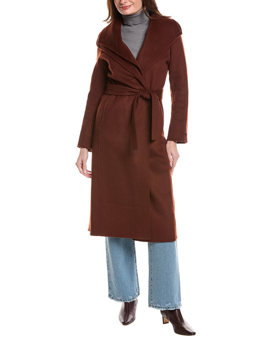 Tahari Double Face Wool-blend Coat In Cin-cinnamon