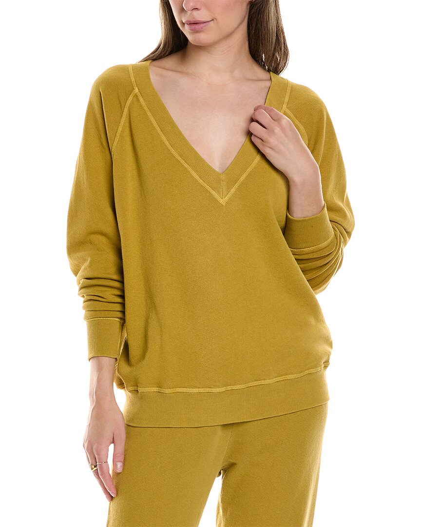 The Great The V-neck Sweatshirt In Yellow