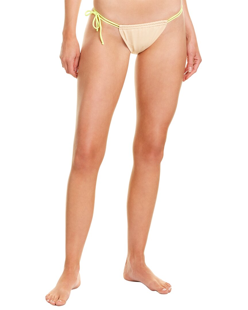 Shop Sportsillustrated Swim Sports Illustrated Swim Micro Adjustable Bikini Bottom In Beige
