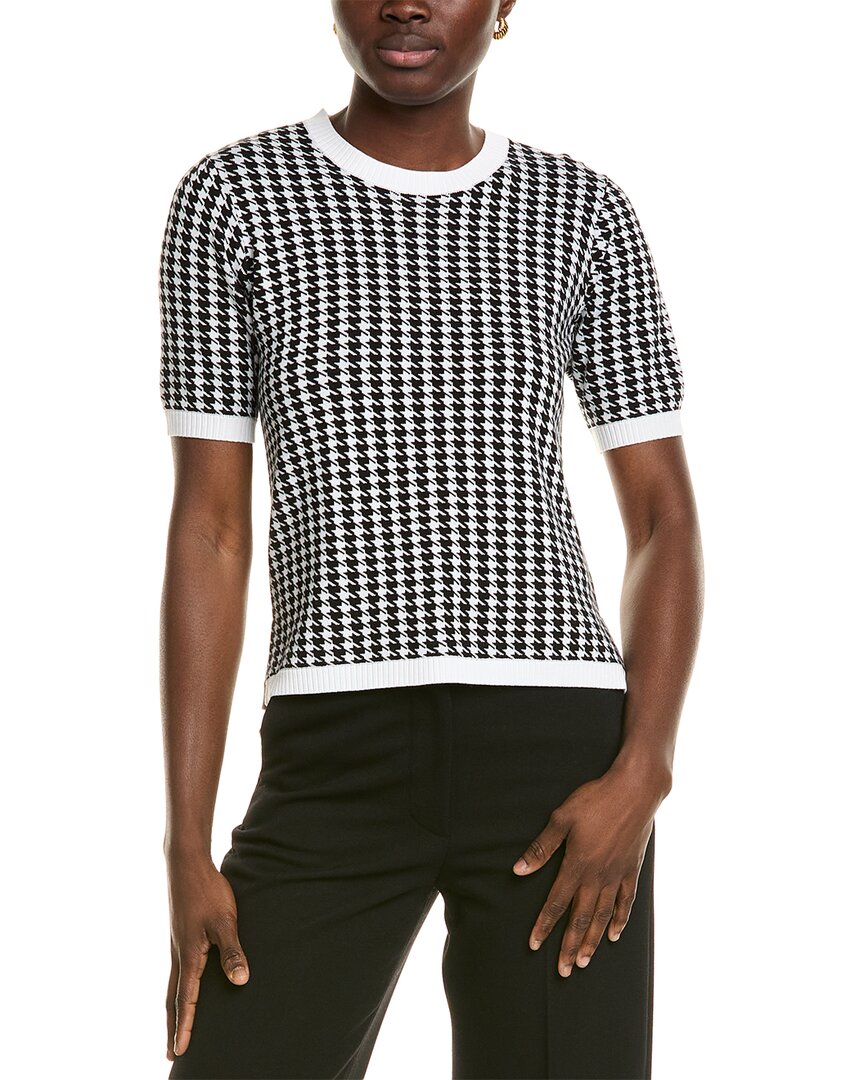 St John St. John Jacquard Knit Sweater In Black