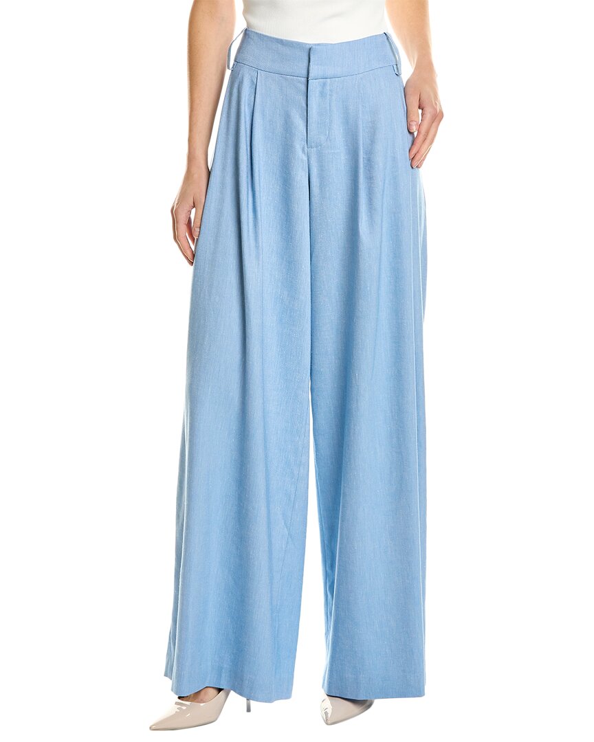 Shop Alice And Olivia Alice + Olivia Scarlet Wide Leg Flare Pant In Blue