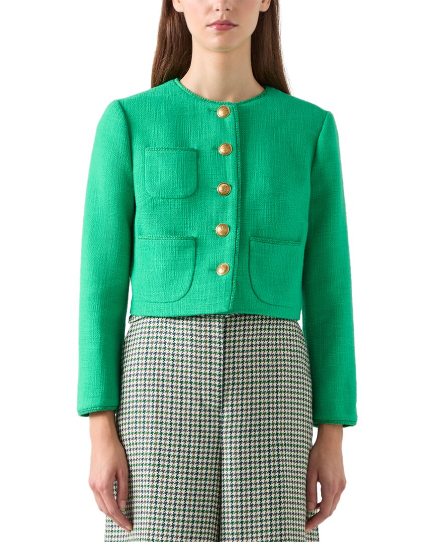 Lk Bennett Alexa Jacket In Green