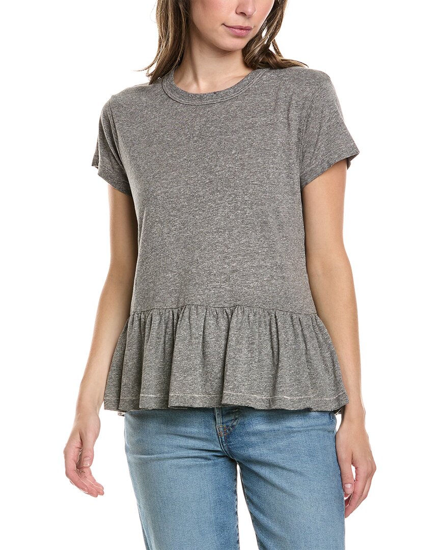 Shop The Great The Ruffle T-shirt In Grey