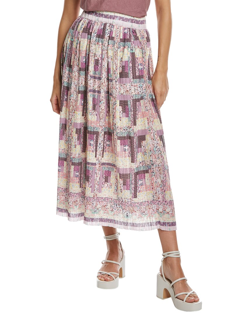 Naya Print Pleated Skirt In Pink