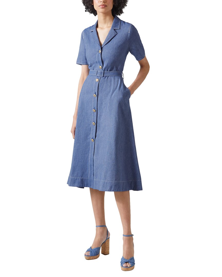 Shop Lk Bennett Britt Linen-blend Dress