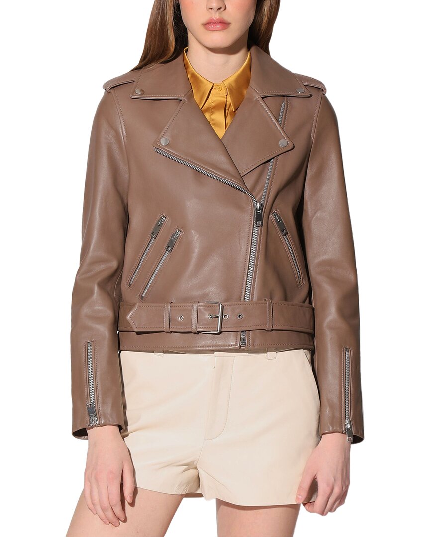 WALTER BAKER WALTER BAKER ALLISON BOXY FIT LEATHER JACKET 