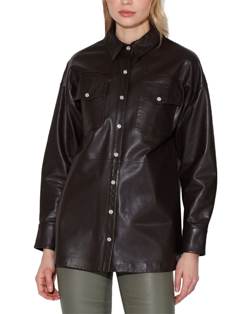 Walter Baker Women's Shandi Leather Shirt In Mocha