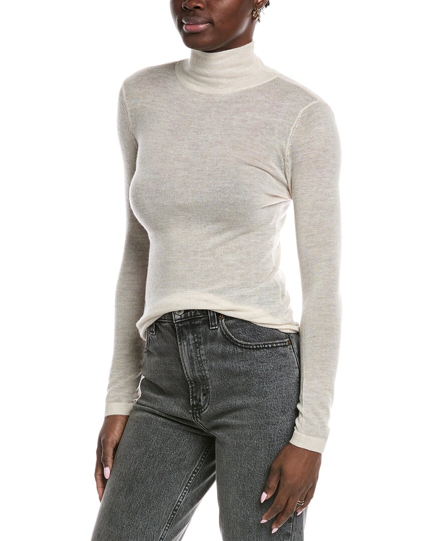 Autumn Cashmere Second Skin Sheer Mock Cashmere Sweater In Neutral