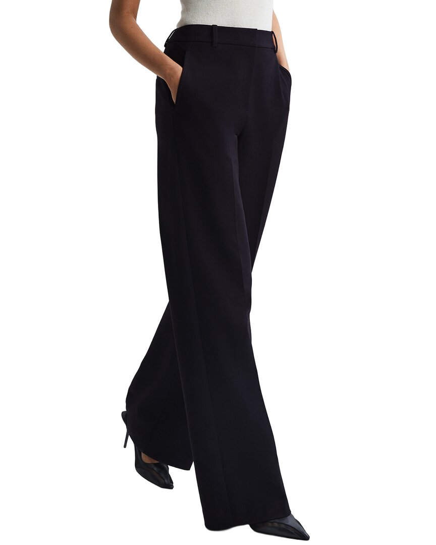 Reiss Joanne Wide Leg Trouser In Blue