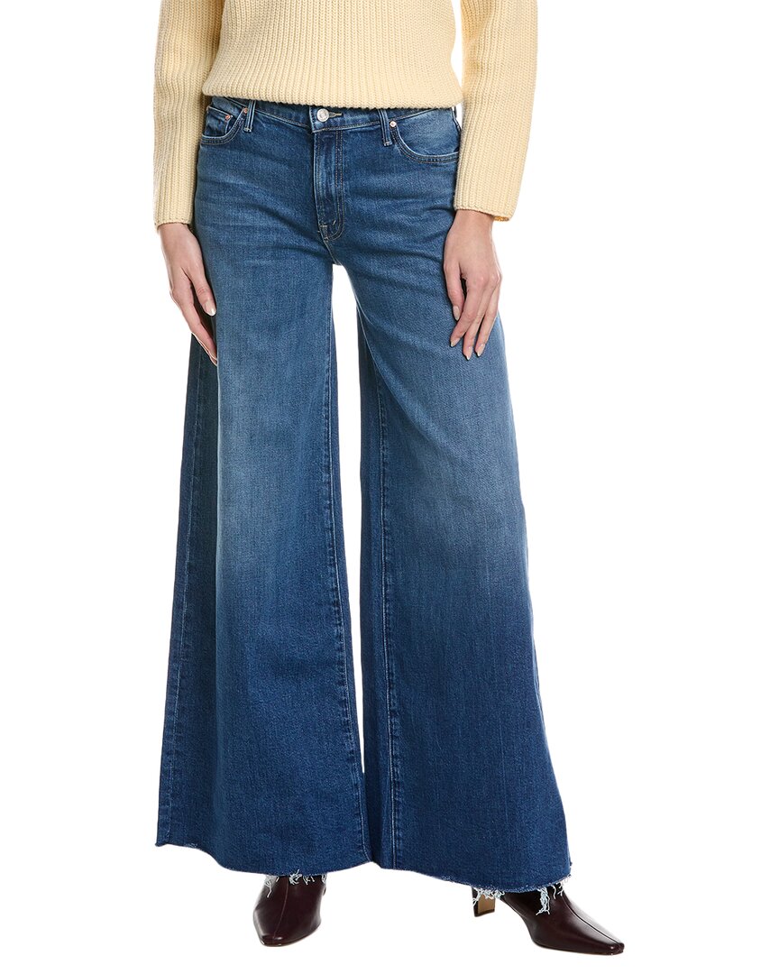Mother Regular Fit Denim Trousers With Contrast Stitching In Blue