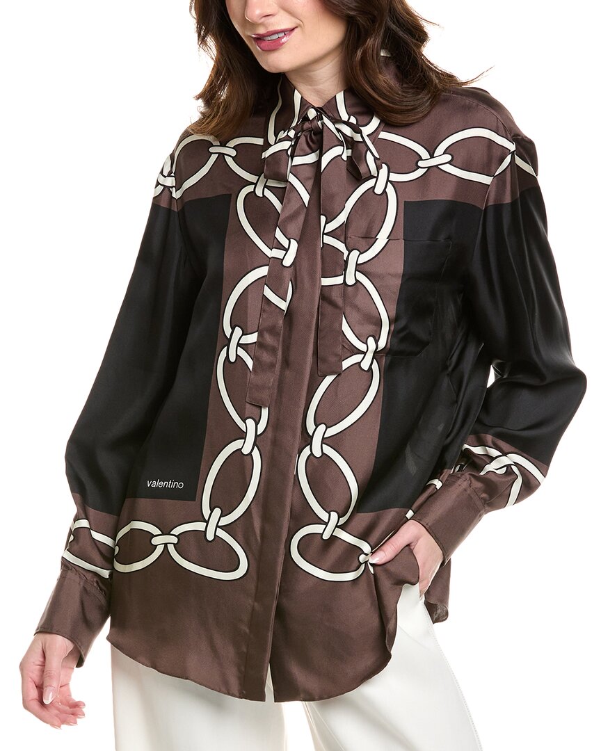Valentino Silk Blouse In Brown