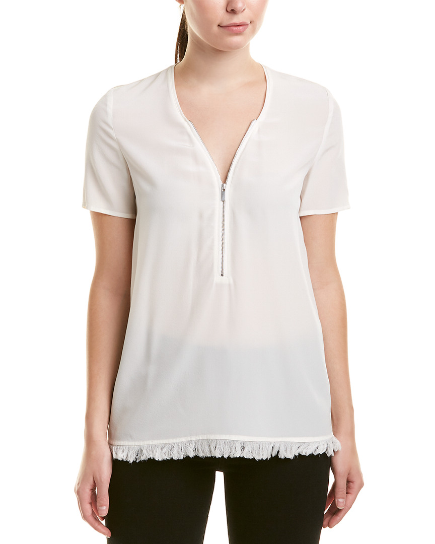 Image of The Kooples Fringe Silk Top
