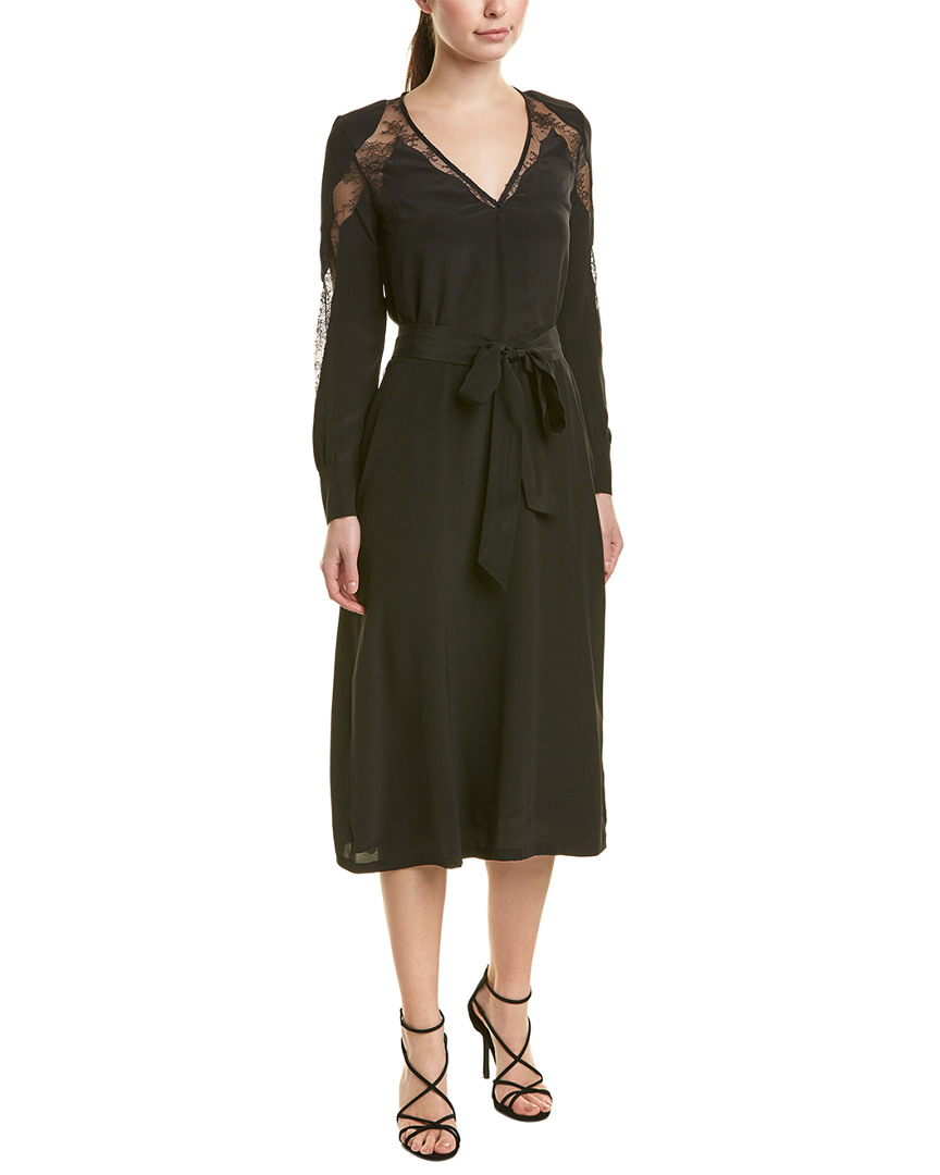 Image of The Kooples Lace Silk Midi Dress