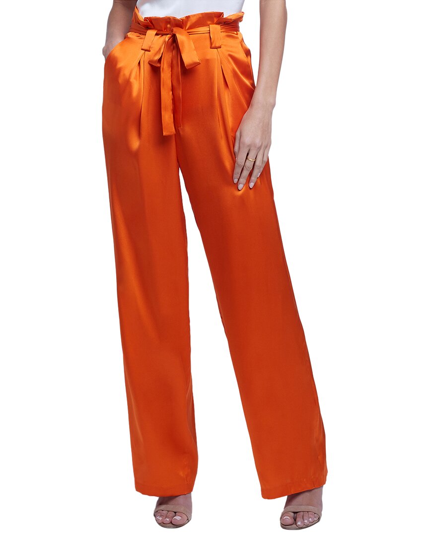 L Agence L'agence Bobby Wide Silk Paperbag Pant