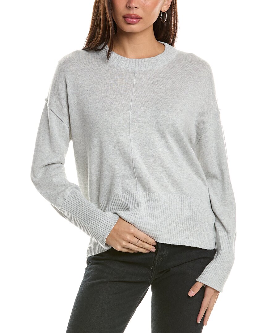 Shop Hannah Rose Bungalow Boxy Cashmere-blend Sweater In Grey