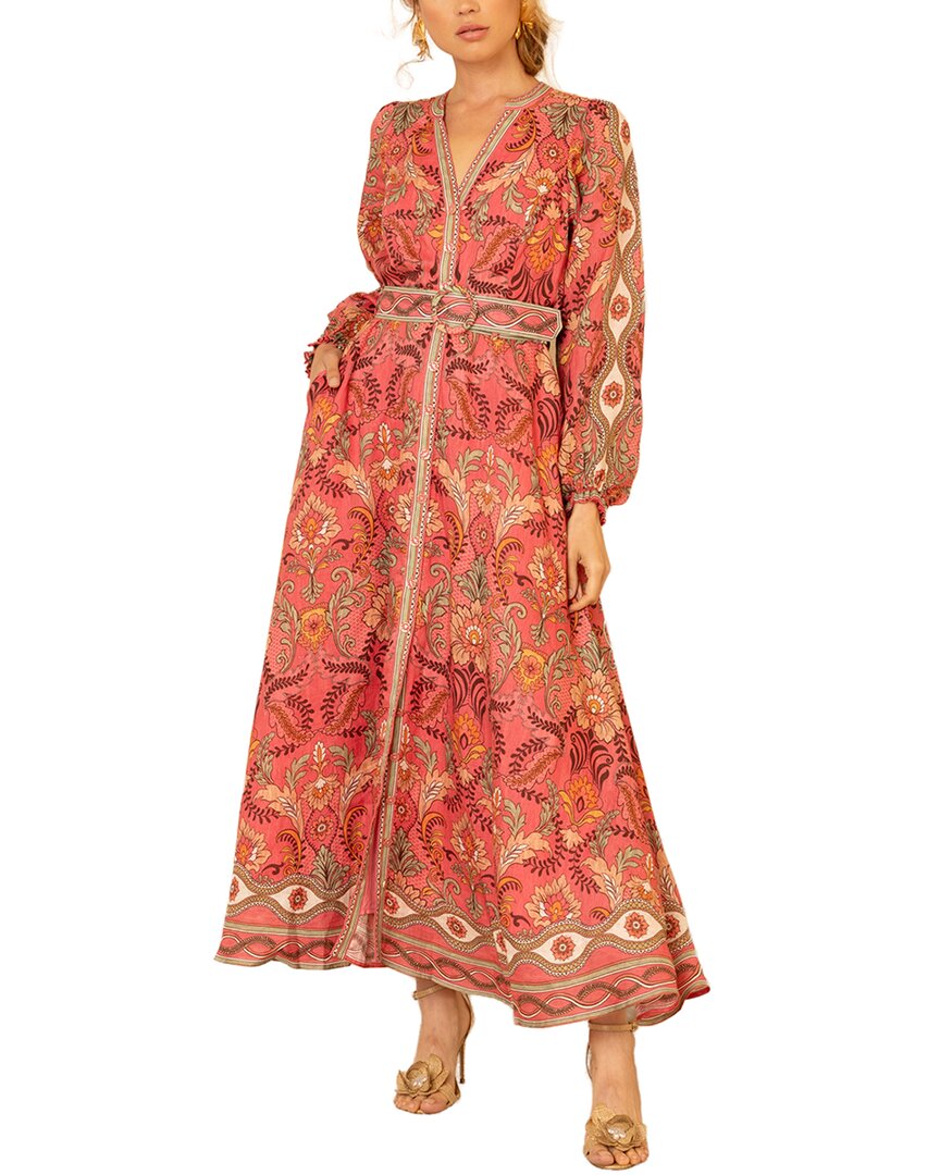 Hale Bob Ryann Linen Maxi Dress In Rose - Ros