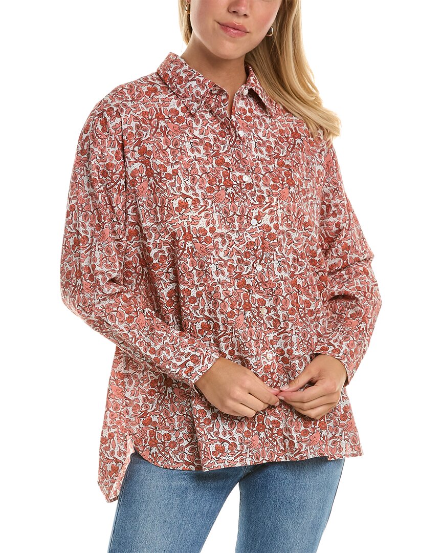 Shop Pomegranate Button-down Shirt In Orange