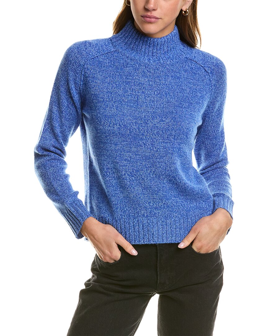 Hannah Rose Turtleneck Wool & Cashmere-blend Sweater In Blue