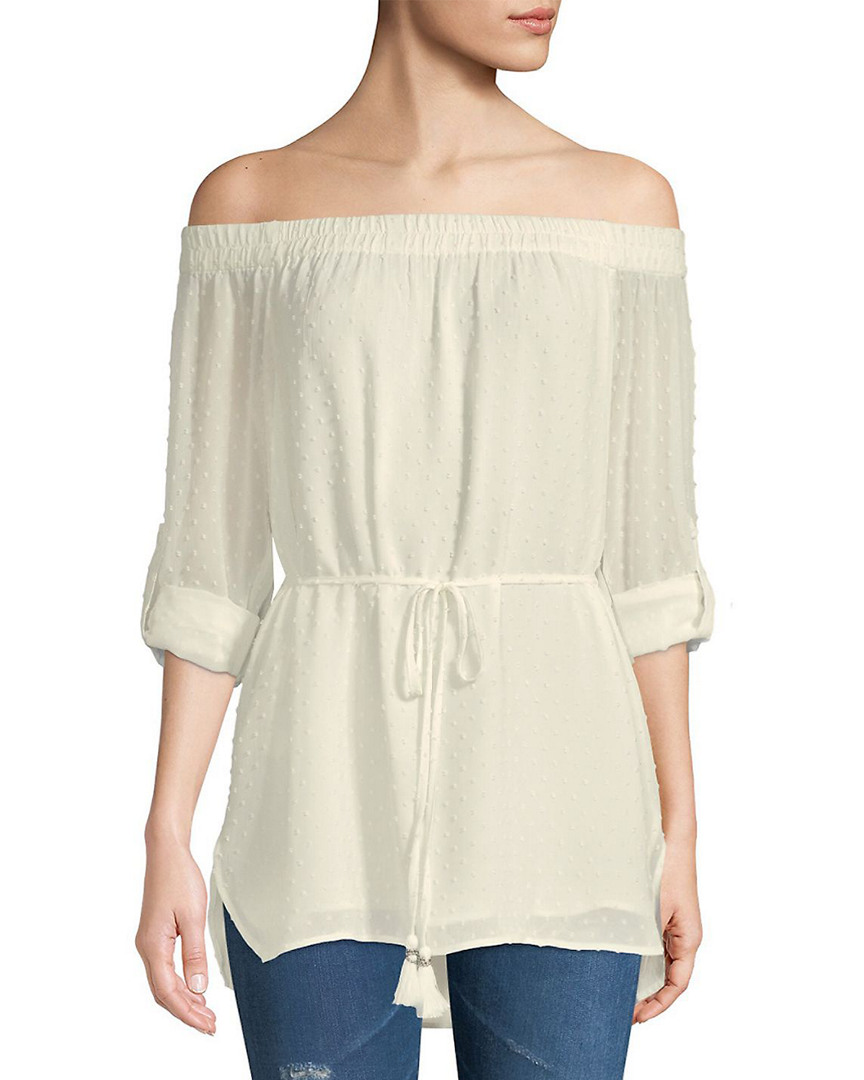 Image of Daniel Rainn Rolled-Sleeve Off-the-Shoulder Blouse