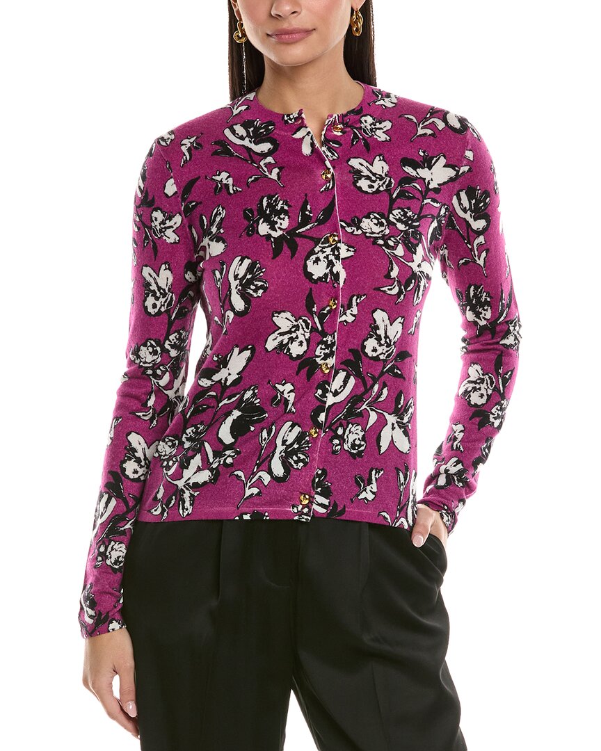 St John St. John Wool Cardigan In Pink