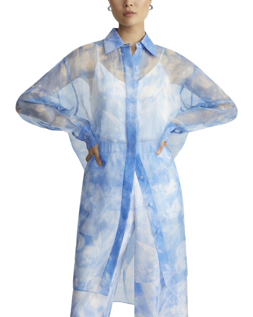 Lafayette 148 New York Oversized Silk Tunic Blouse