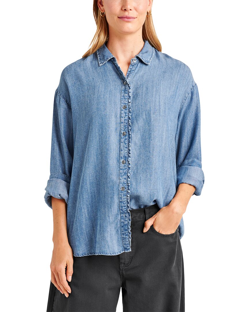 Splendid Lia Ruffle Chambray Button-up Shirt