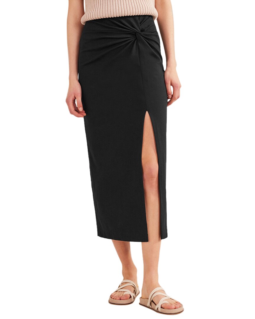 Shop Boden Knot Detail Jersey Midi Skirt In Black
