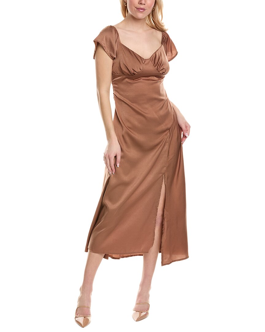 Shop Colette Rose Midi Dress In Brown