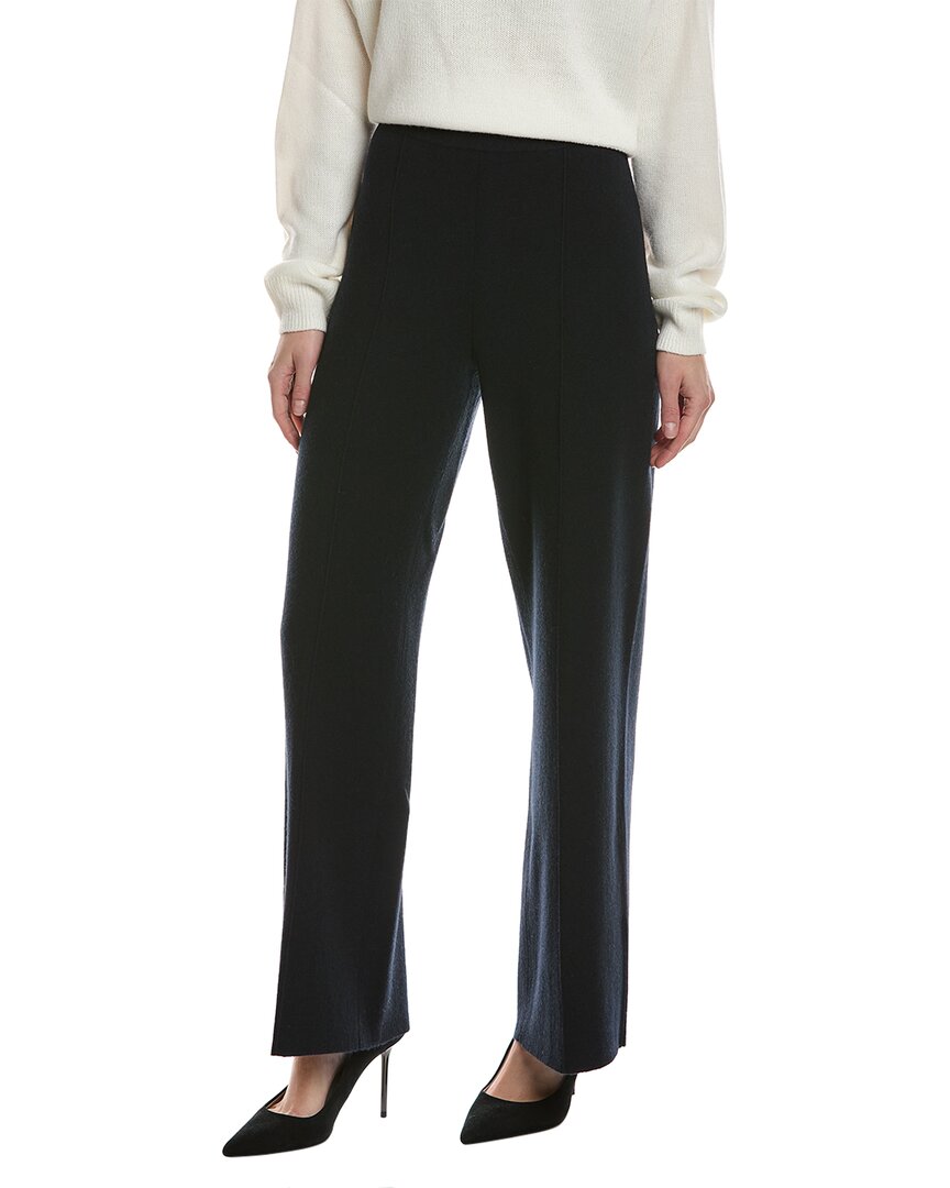 Lafayette 148 New York Double Knit Cashmere & Silk-blend Pant In Navy