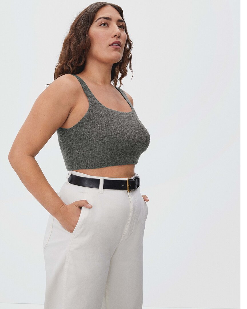 Everlane The Cozy-stretch Tank In Green