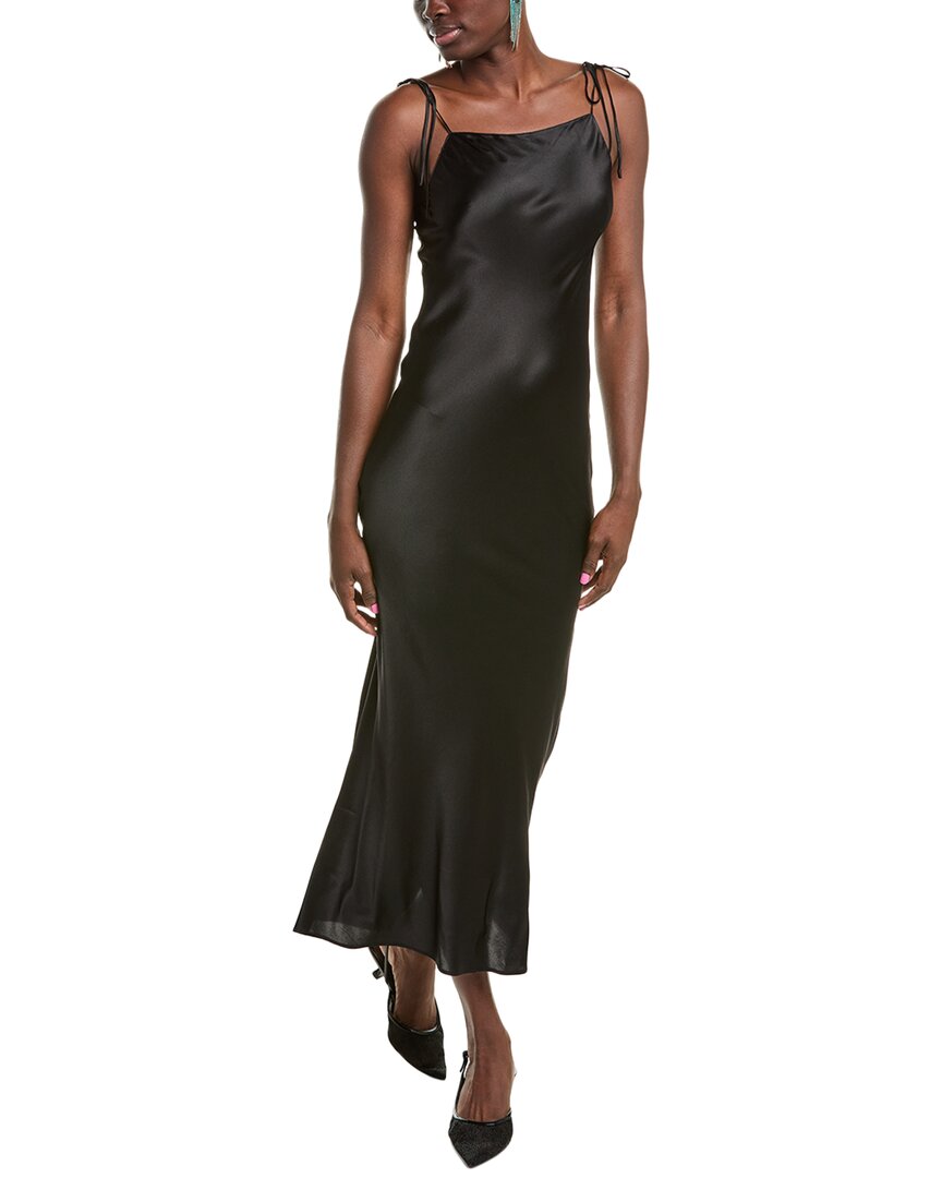 Mother Of All Donna Silk-blend Slip Dress In Black