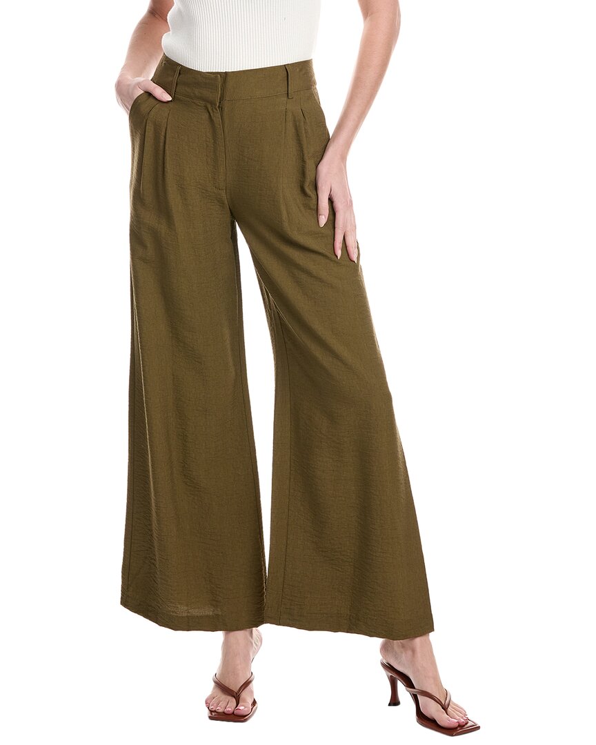 Vince Camuto Pleated Wide Leg Trouser In Green