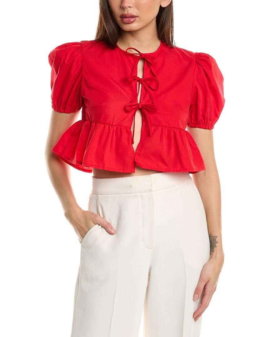 Hl Affair Tie Front Top In Red