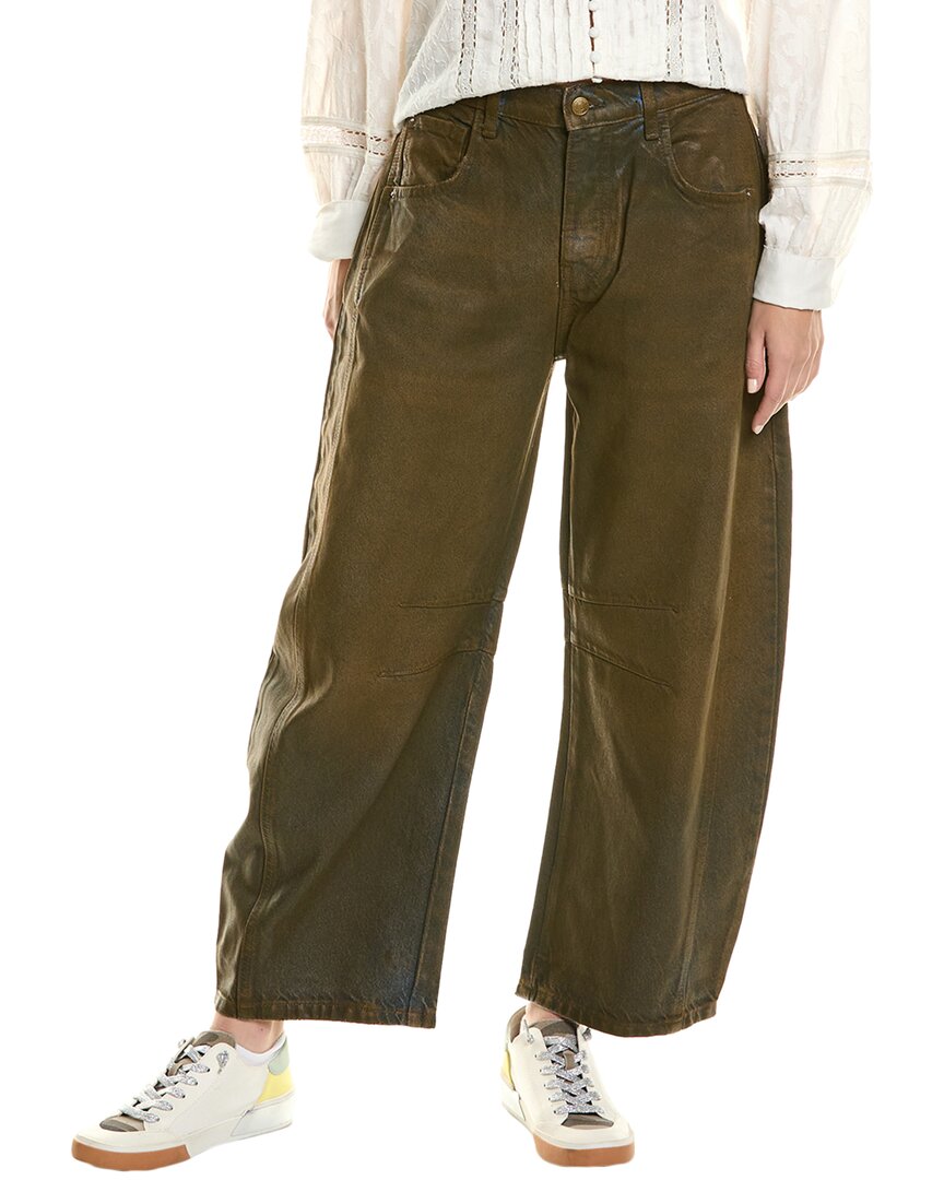 Shop Free People Good Luck Coated Jean In Green