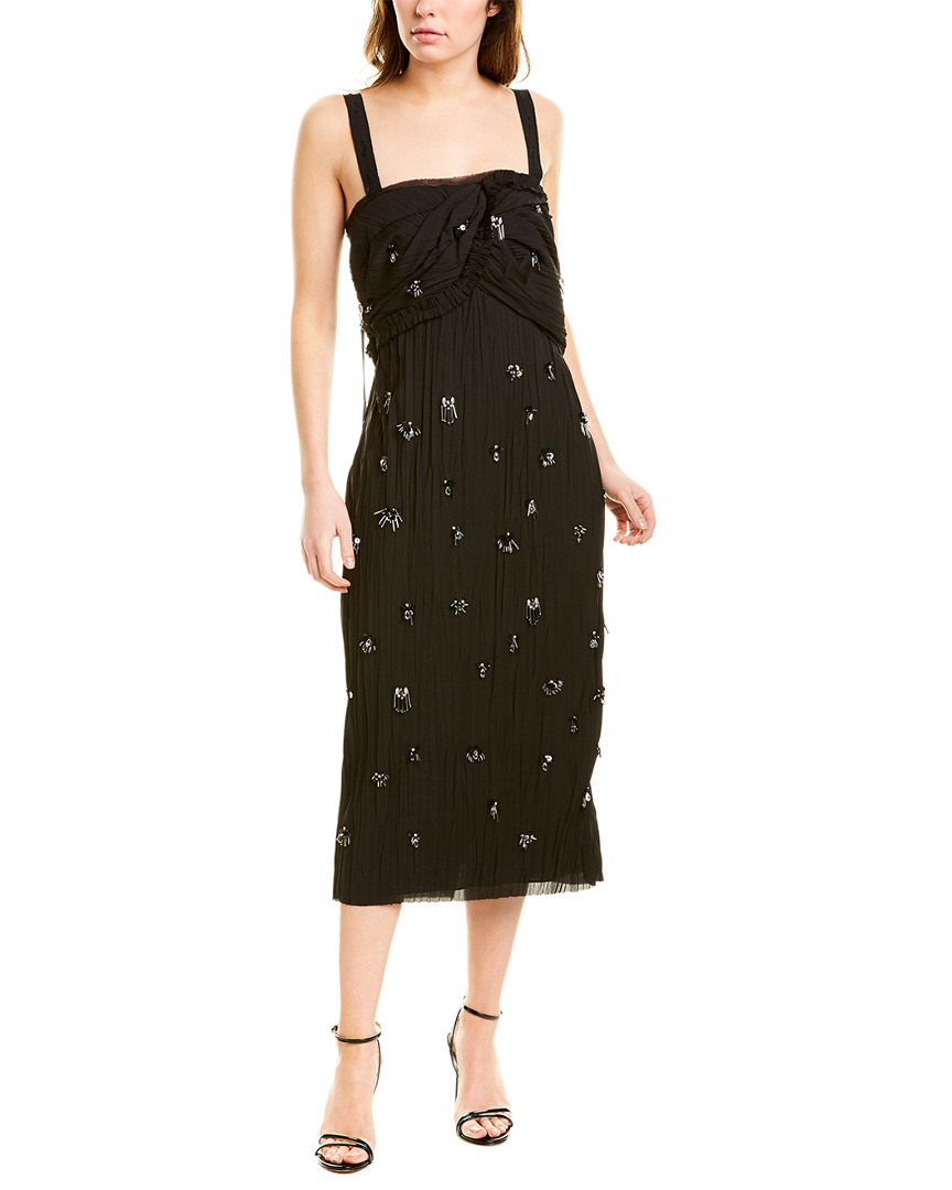 Image of Jason Wu Collection Crush Pleated Silk-Lined Midi Dress
