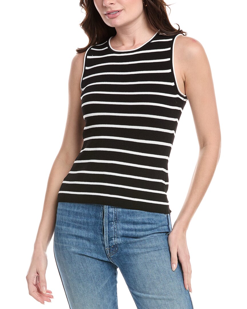 Vince Camuto Stripe Sweater Tank In Black