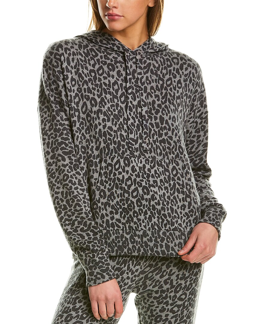 Shop Skull Cashmere Berlyn Cashmere-blend Leopard Hoodie In Grey