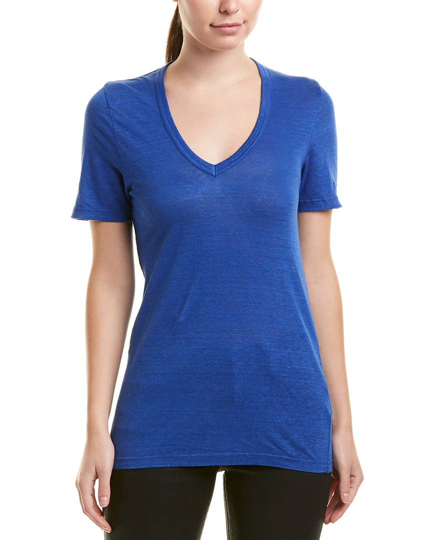 Isabel Marant Etoile V-Neck Linen T-Shirt Women's Blue Xs | eBay