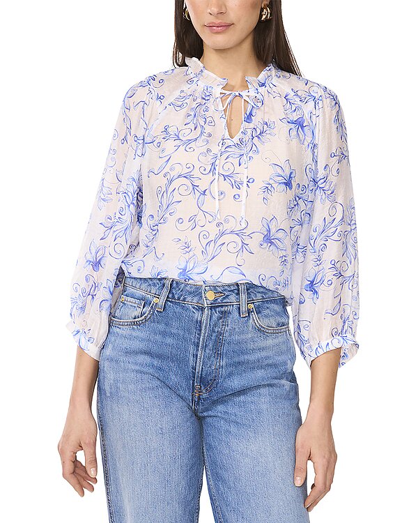 Vince Camuto Button-Up Tie Hem Blouse