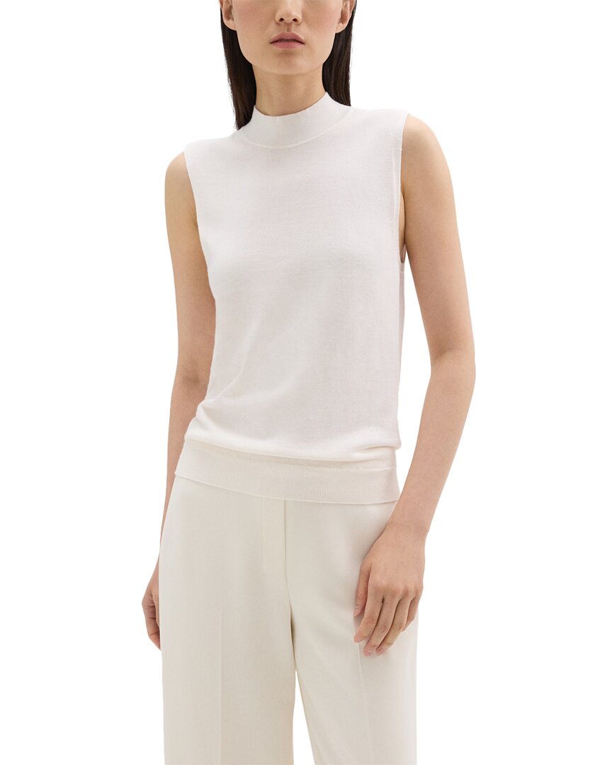THEORY THEORY MOCK NECK WOOL-BLEND SHELL