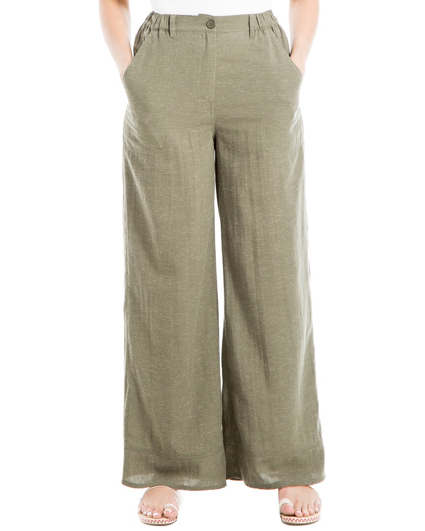Max Studio Zip Front Linen-blend Pant